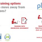 Assessor training options: training only, training with knowledge assignment, training with practical assignment