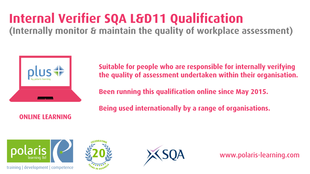 internal verifier SQA L&D11 qualification online