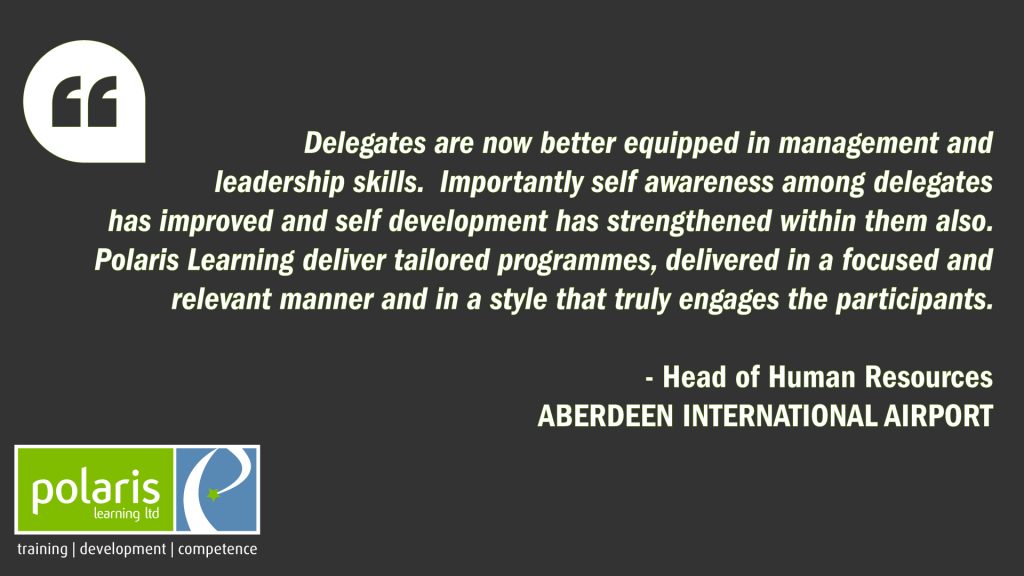 Feedback received from head of human resources at Aberdeen International Airport