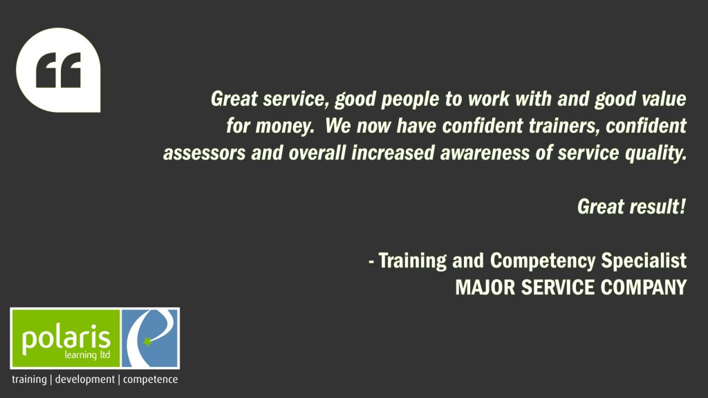 Feedback received from a client on delivering training services